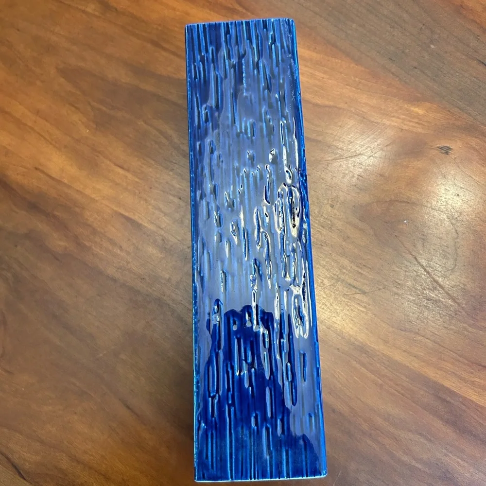 MCM Rossler Porzellan Switzerland Brutalist Cobalt Blue Textured Vase 1960’s